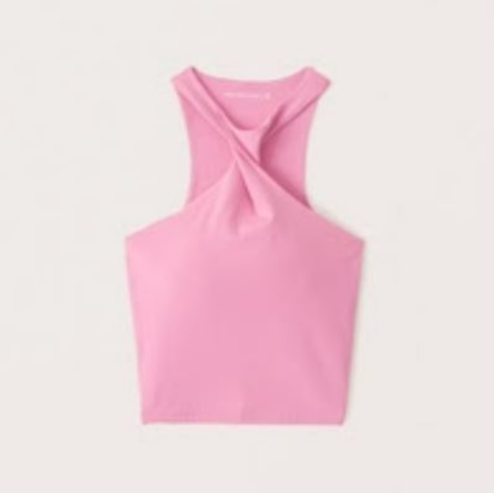 Pink Abercrombie twist front halter top